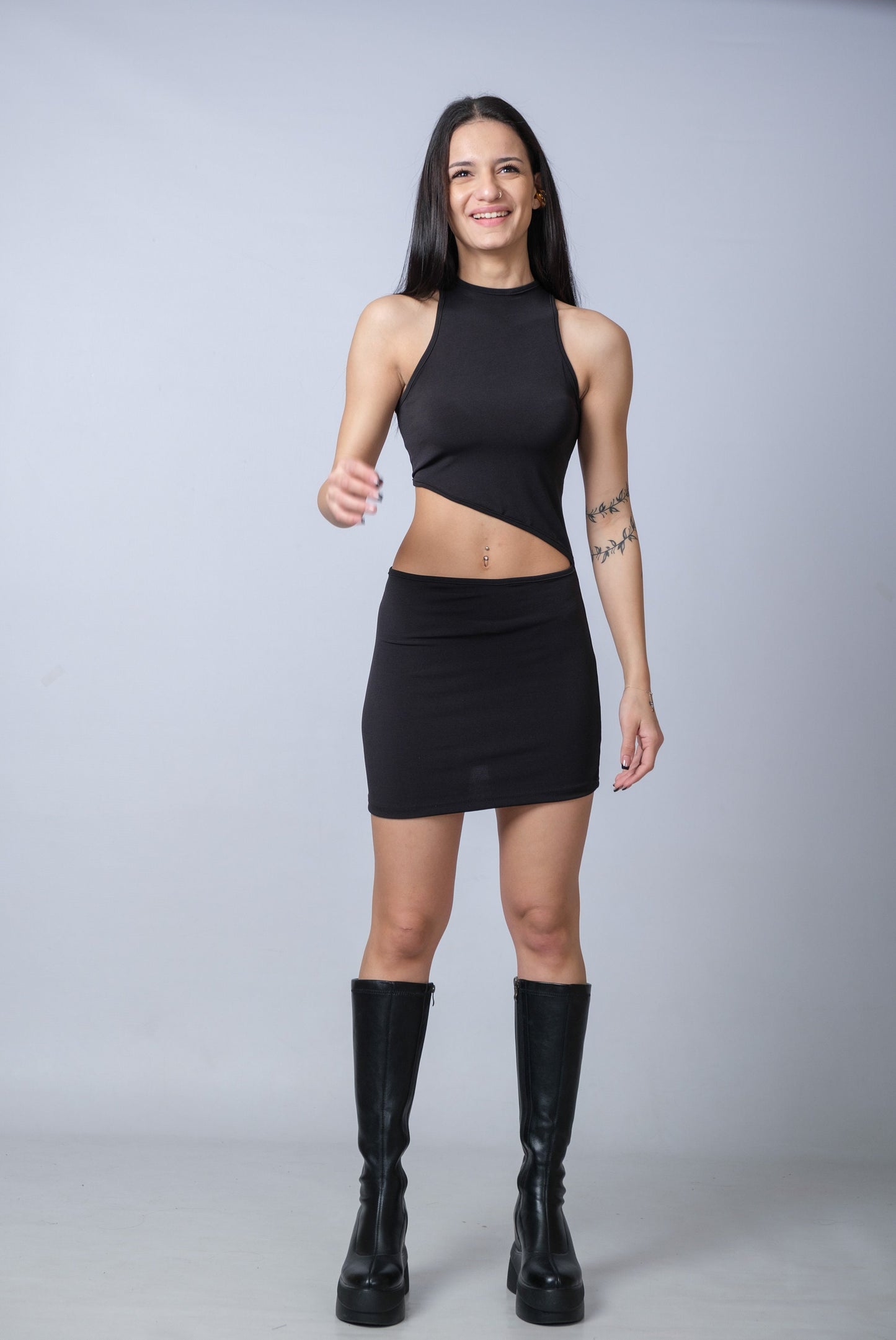 Black Sleeveless Mini Dress