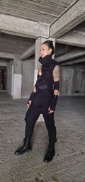 Long Fingerless Thumb Hole Gloves