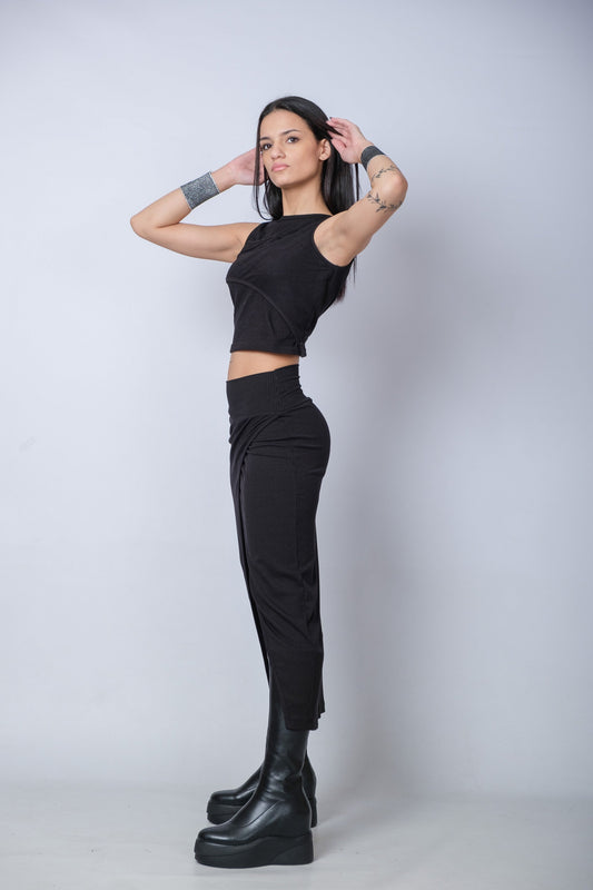 Women's Edgy Sleeveless Crop Top