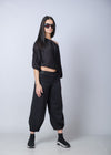 Women's Cotton Loose Pants / Plus Size Lounge Pants / Ankle Length / Oversize Black Trousers / Wide Leg Gypsy Pants / Casual Pleated Pants / Edgy Pants