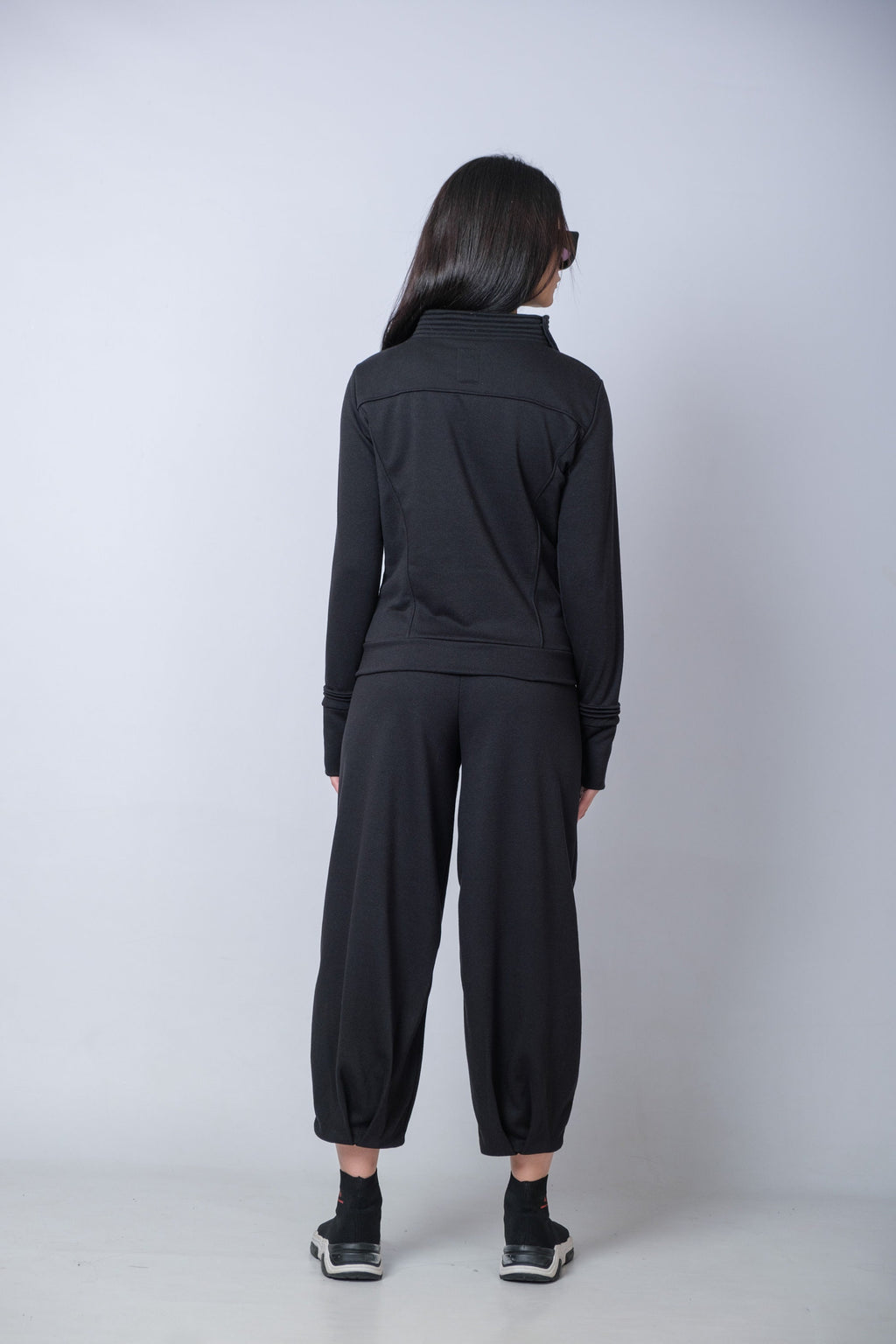Black Cyberpunk Jacket With High Collar