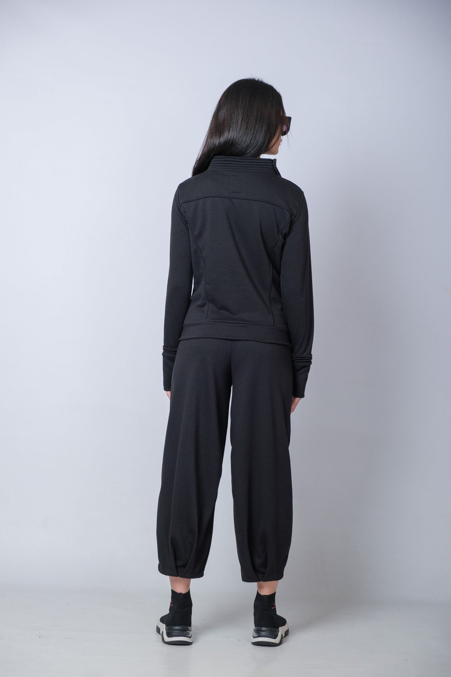 Black Cyberpunk Jacket With High Collar