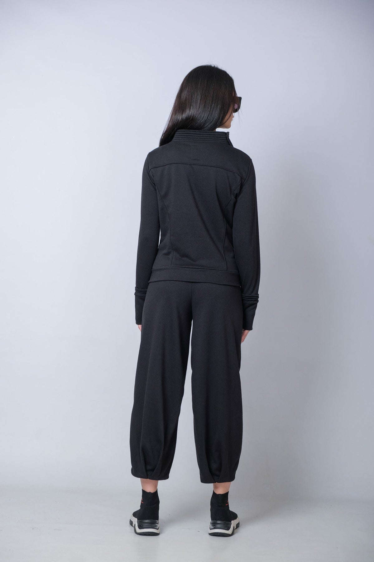 Black Cyberpunk Jacket With High Collar