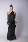 Black Layered Maxi Cocktail Dress