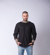 Men's Loose Long Sleeve Top / Black Apocalyptic Shirt / Comfy Festival Wear / Asymmetric Men's Shirt / Burning Man Clothing Men / Oversized Men's Top